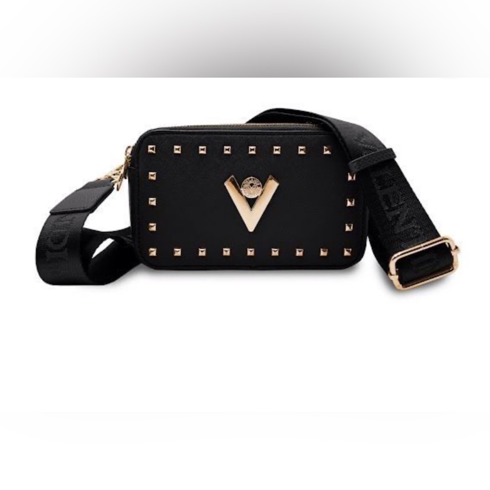 Valentino Orlando Black & Gold Studded Crossbody/Shoulder Bag – NWT ✨💛
